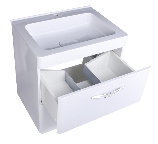 Тумба подвесная Style Line Каре 60 (2 ящ.) Люкс белая, PLUS