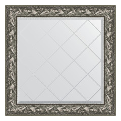 Зеркало настенное с гравировкой EVOFORM в багетной раме Византия серебро, 89х89 см, BY 4329