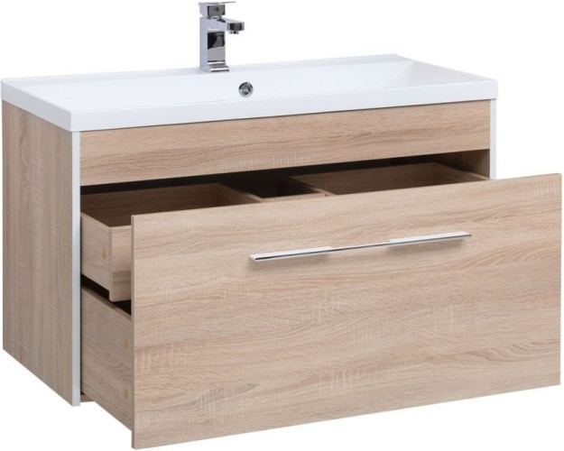 Тумба с раковиной Aquanet Августа 100 дуб сонома