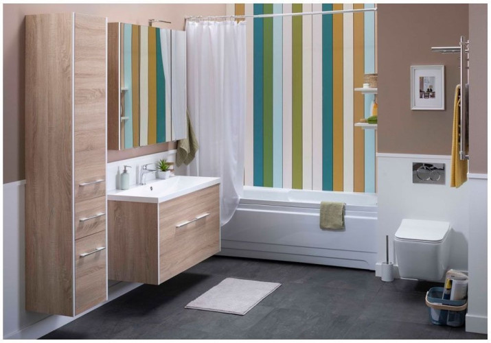 Тумба с раковиной Aquanet Августа 100 дуб сонома