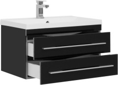Тумба с раковиной Aquanet Верона NEW 75 черный (подвесная 2 ящика)
