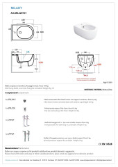 Olympia Milady, подвесное биде c крепежом, 52x37 см, цвет черный глянцевый