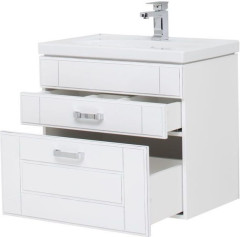 Тумба с раковиной Aquanet Рондо 70 белый антик (2 ящика)