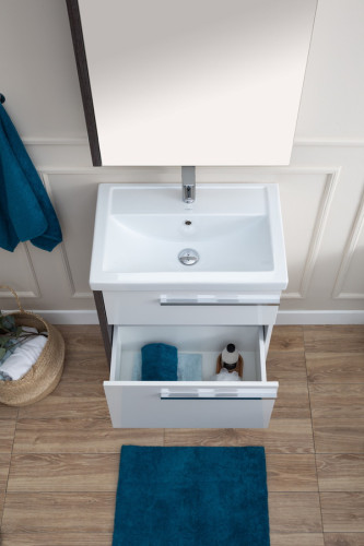 Тумба с раковиной Aquanet Фостер 60 эвкалипт мистери/белый