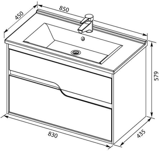 Тумба под раковину Aquanet Модена 85 белый