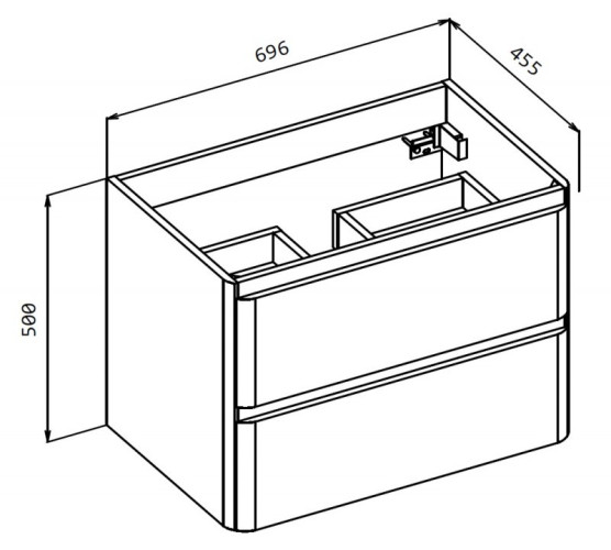 База под раковину подвесная BelBagno ALBANO-700-2C-SO-BL