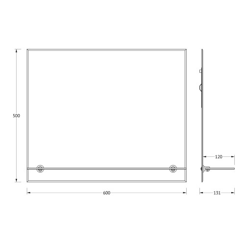 Зеркало настенное с фацетом и полочкой Attractive EVOFORM 60х50 см, BY 0514