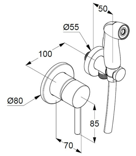 Гигиенический душ со смесителем Kludi Bozz хром (389990576)