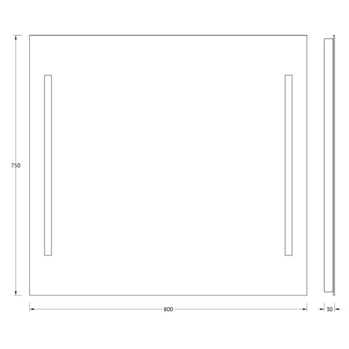 Зеркало настенное c 2-мя встроенными LUM-светильниками Lumline EVOFORM 80х75 см, BY 2017