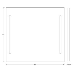 Зеркало настенное c 2-мя встроенными LUM-светильниками Lumline EVOFORM 80х75 см, BY 2017