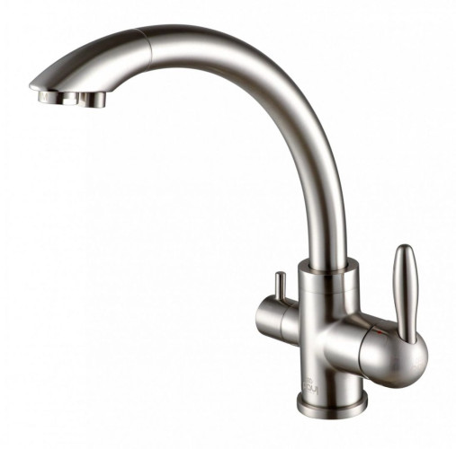 Смеситель для кухни Paulmark ESSEN, никель, две воды, Es213001-NI, Paulmark