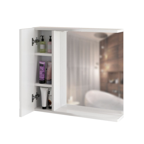 Зеркало-шкаф навесной с подсветкой MIXLINE Квадро-75 левый (533267)