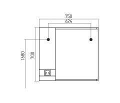 Зеркало-шкаф навесной с подсветкой MIXLINE Квадро-75 левый (533267)