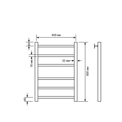 Полотенцесушитель водяной Comfysan Noumi W-6 60/40, черный