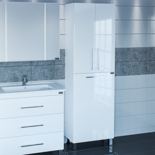 Шкаф пенал СанТа Вегас 60 с бельевой корзиной