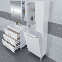 Шкаф пенал СанТа Вегас 60 с бельевой корзиной