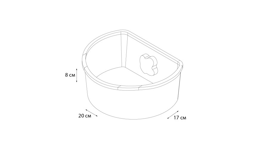 Полочка овальная одноэтажная Grampus Element, GR-7325, белая