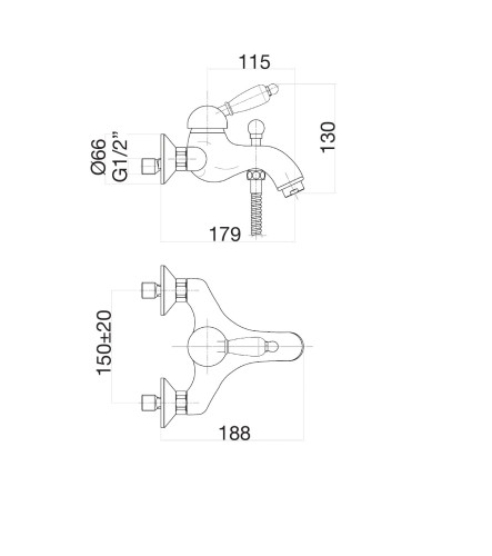 Смеситель для ванны Fiore IMPERIAL 83OO5101, золото