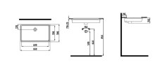 Раковина Bien INFINITUM врезная под столешницу 660 (внутр.разм. 600) х 390 (внутр. разм. 330) х 150