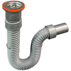 Сифон для раковины Bettoserb трубчатый, серый (125312)