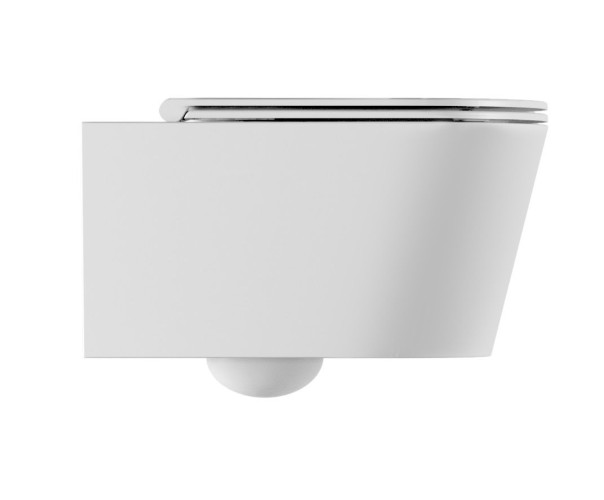 Alice Hide Round, подвесной безободковый унитаз c крепежом fix10, 57x37 см, цвет белый глянцевый