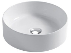 Disegno ceramica Slim, накладная круглая раковина 40хh12 см, цвет белый глянцевый