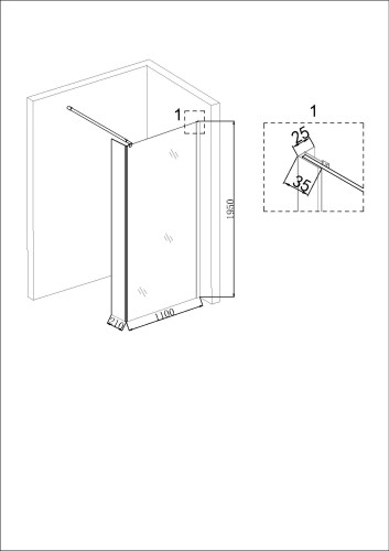 Душевая перегородка Niagara NG-644-11 GOLD (110x195)