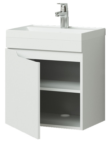 Тумба Итана Alexa 50 493х343х570 подвесная с раковиной Clarissa 50 левый Белый глянец (CS00080610)