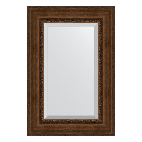 Зеркало настенное с фацетом EVOFORM в багетной раме состаренная бронза с орнаментом, 62х92 см, BY 3429