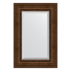 Зеркало настенное с фацетом EVOFORM в багетной раме состаренная бронза с орнаментом, 62х92 см, BY 3429