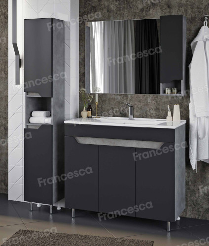 Зеркало-шкаф Венеция Неаполь 100 графит софт