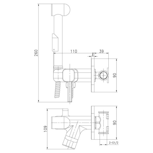 Гигиенический душ со смесителем Lemark Solo LM7165C