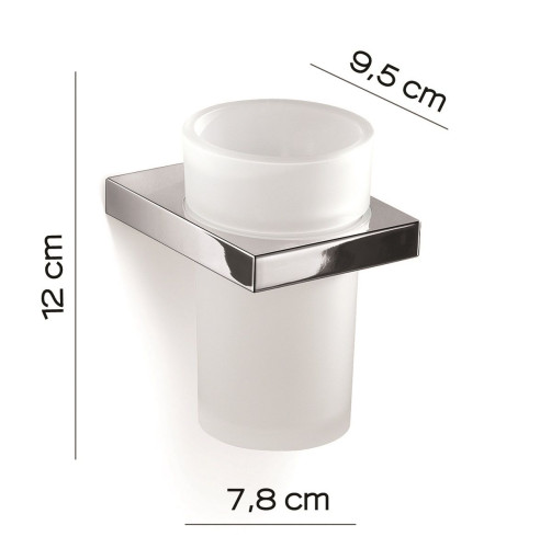 Gedy Lanzarote, настенный стеклянный стакан, цвет хром