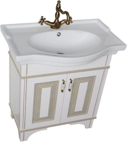 Мебель для ванной Aquanet Валенса 80 белый краколет/золото