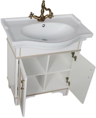 Мебель для ванной Aquanet Валенса 80 белый краколет/золото
