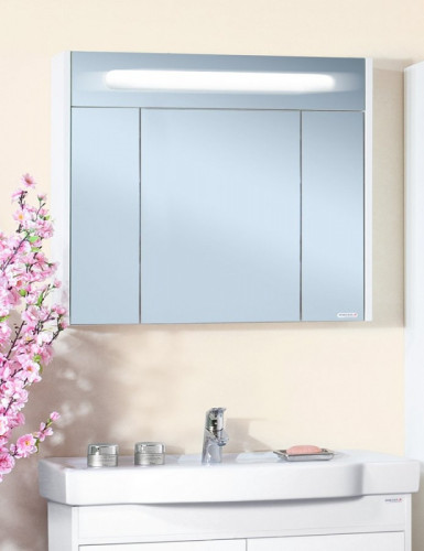 Зеркальный шкаф Бриклаер Палермо 90 4627125413049 с подсветкой Белый