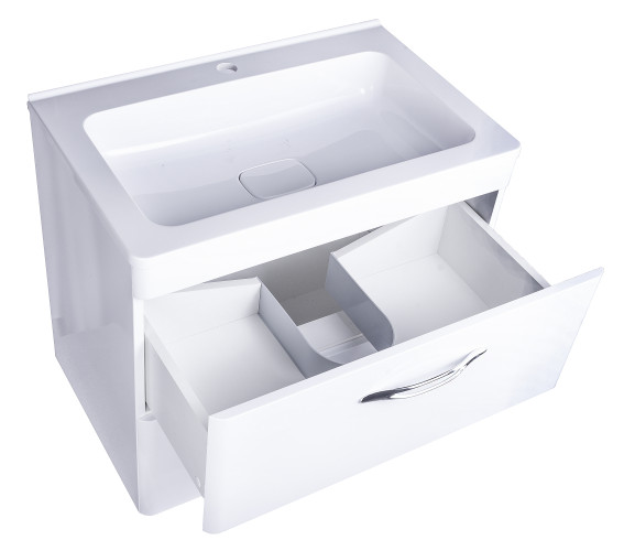 Тумба подвесная Style Line Каре 70 (2 ящ.) Люкс белая, PLUS
