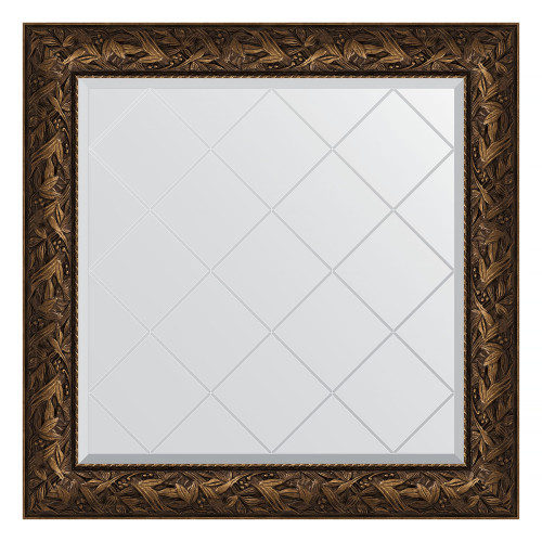 Зеркало настенное с гравировкой EVOFORM в багетной раме Византия бронза, 89х89 см, BY 4330