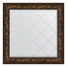 Зеркало настенное с гравировкой EVOFORM в багетной раме Византия бронза, 89х89 см, BY 4330