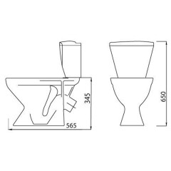 Унитаз компакт детский Вершок Лобненский стройфарфор, сливная арматура+сиденье (10/1/5/3-24)