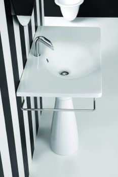 Neroceramica Libera, раковина с пьедесталом 90х50 см + полотенцедержатель, цвет белый