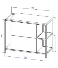 Тумба под раковину напольная Cersanit BOSQUET 100 для CREA 50 дуб