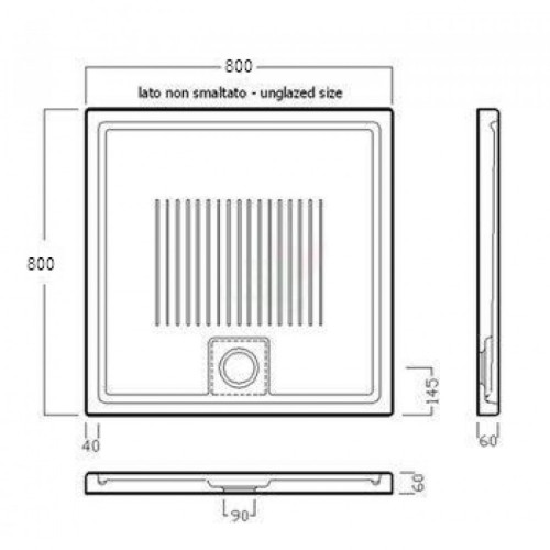 Керамический поддон для душа Hatria Leaf 80x80
