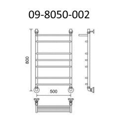 Полотенцесушитель водяной ВИД 9 с полкой 80х50, Маргроид