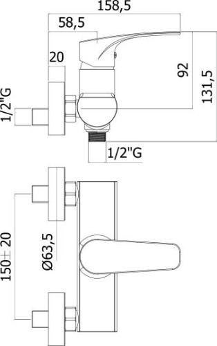 Смеситель для душа Paffoni Lime LM168CR