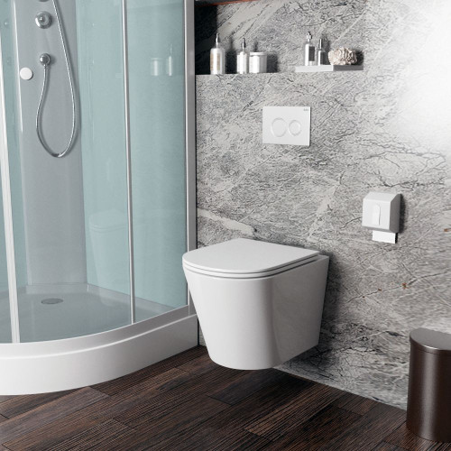 Унитаз подвесной безободковый Bauedge Nimb BK0001-HQ, белый