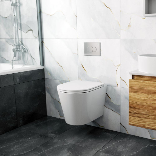 Унитаз подвесной безободковый Bauedge Nimb BK0001-HQ, белый