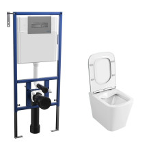 Комплект унитаза Bauedge BS0001 с инсталляцией Nova NV4501 и кнопкой Nova NV7319