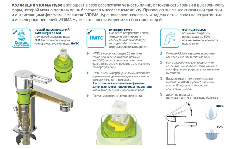 BA401AA VIDIMAHYPE Смеситель для кухонной мойки, система облегченного монтажа StrongFix®