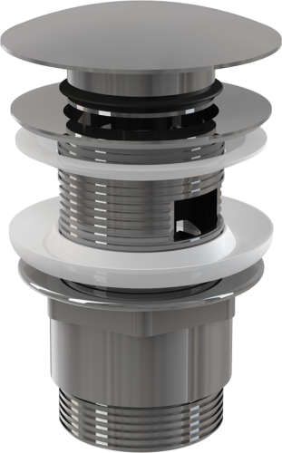 Донный клапан для раковины Alcadrain click/clack 5/4", цельнометаллический с большой заглушкой, хром (A390)